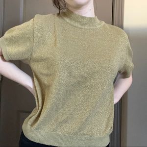 Sparkly short sleeve sweater